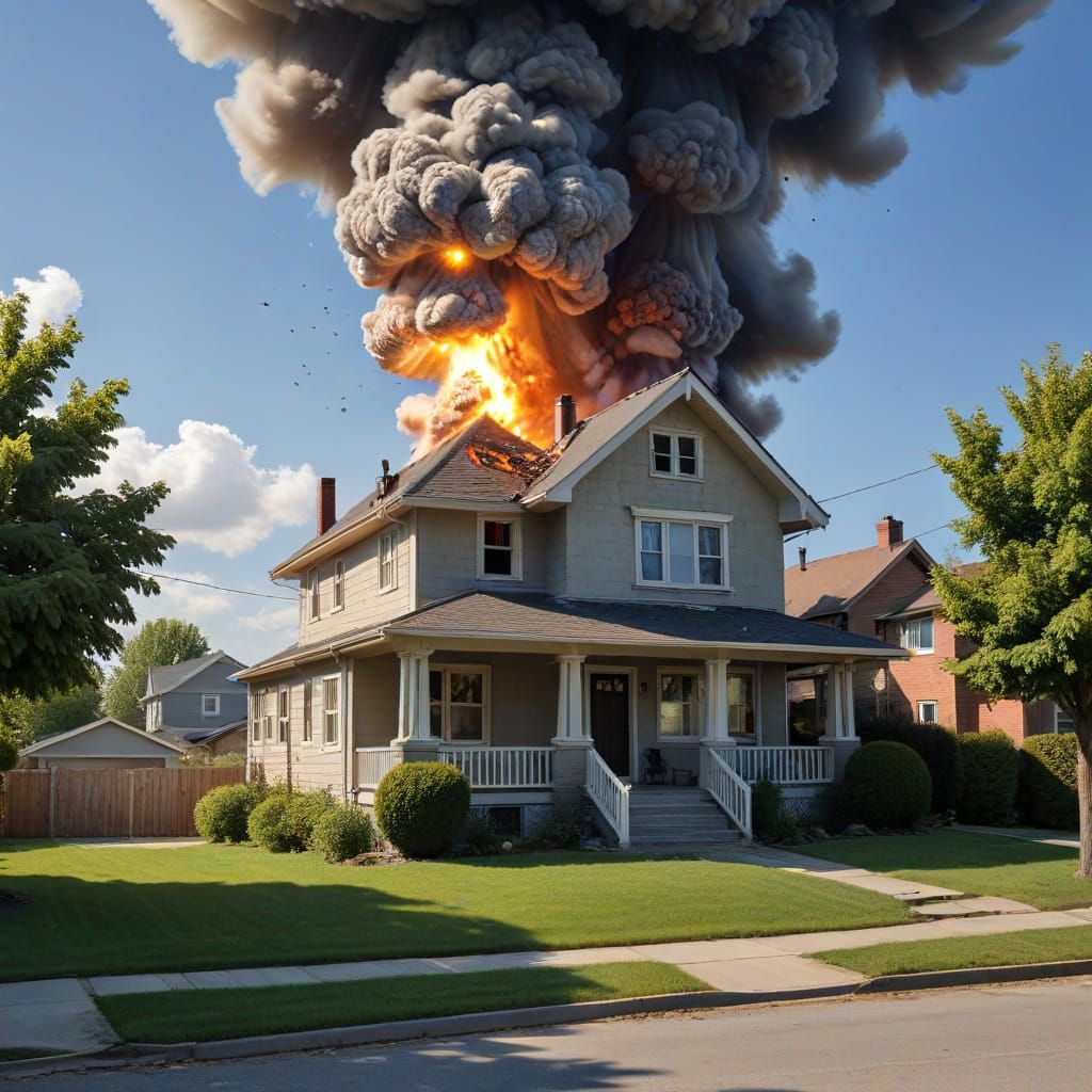 House Obliterated in a Nuclear Explosion