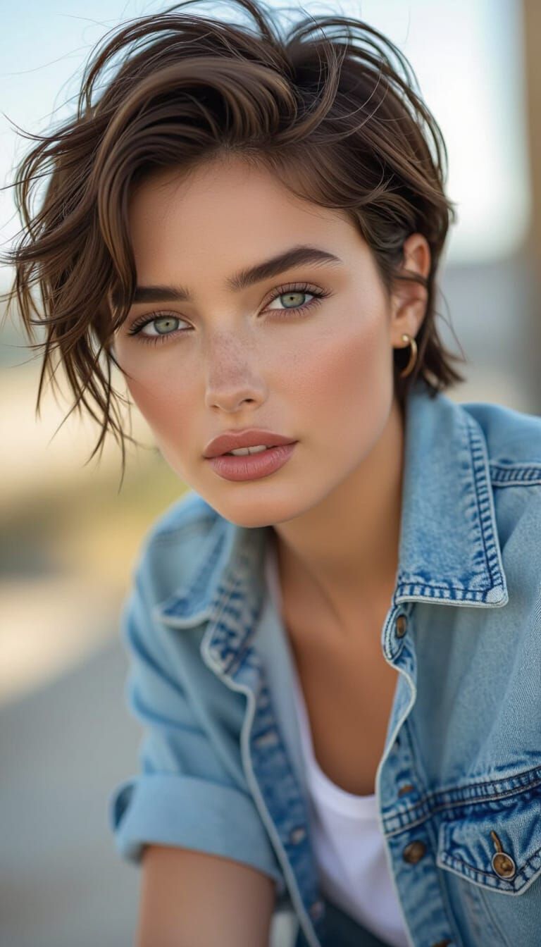 Hyper-Realistic Portrait of a Young Woman in Natural Light