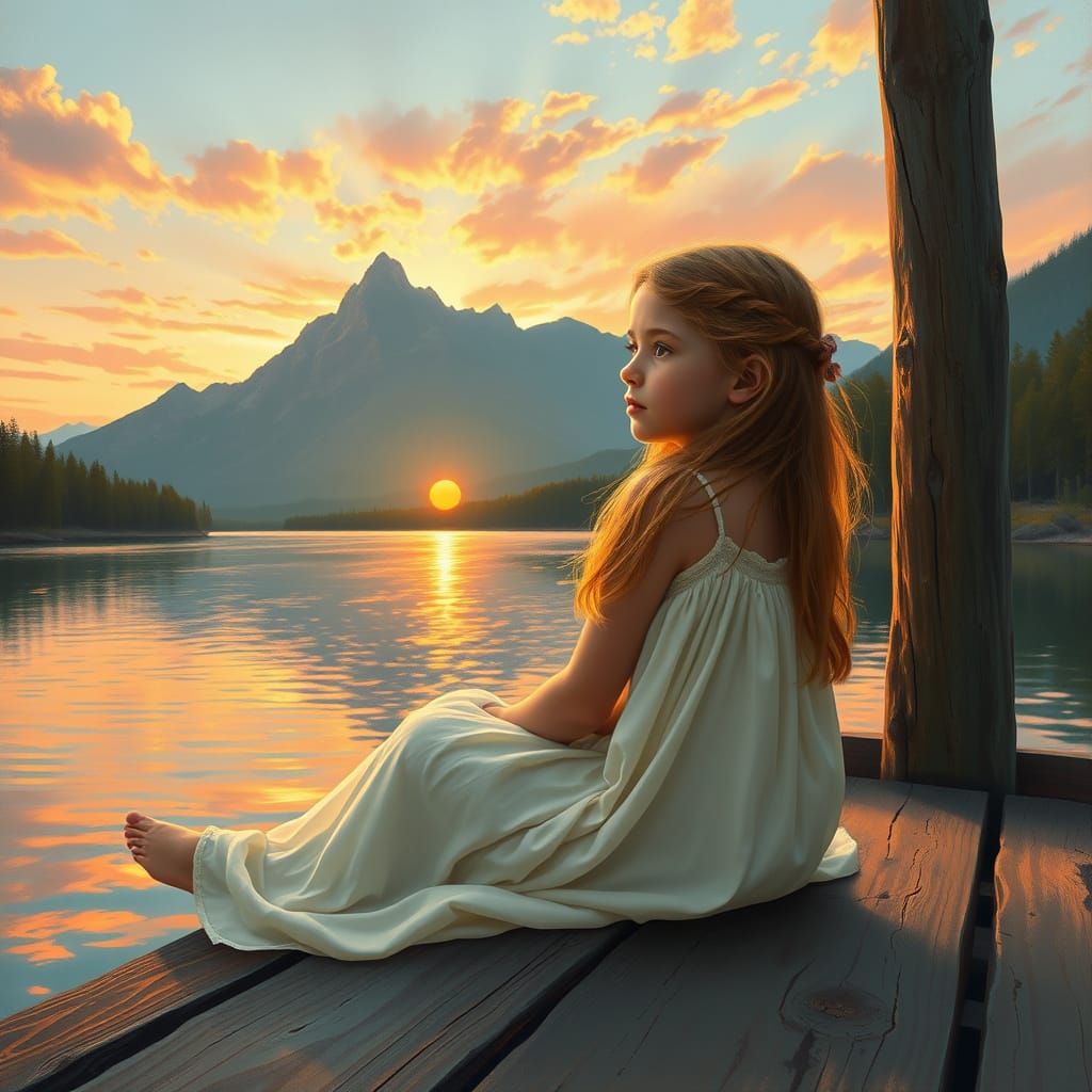 Romantic Sunset on a Serene River