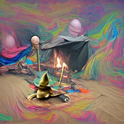 Happy Goblin Wizard Meditating in Limbo