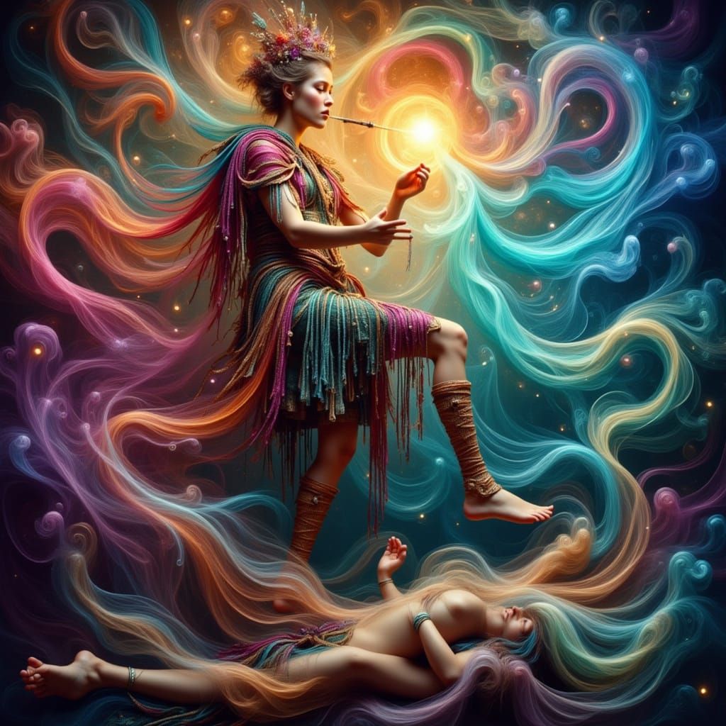 Scottish Bagpiper in Dreamy, Futuristic Style