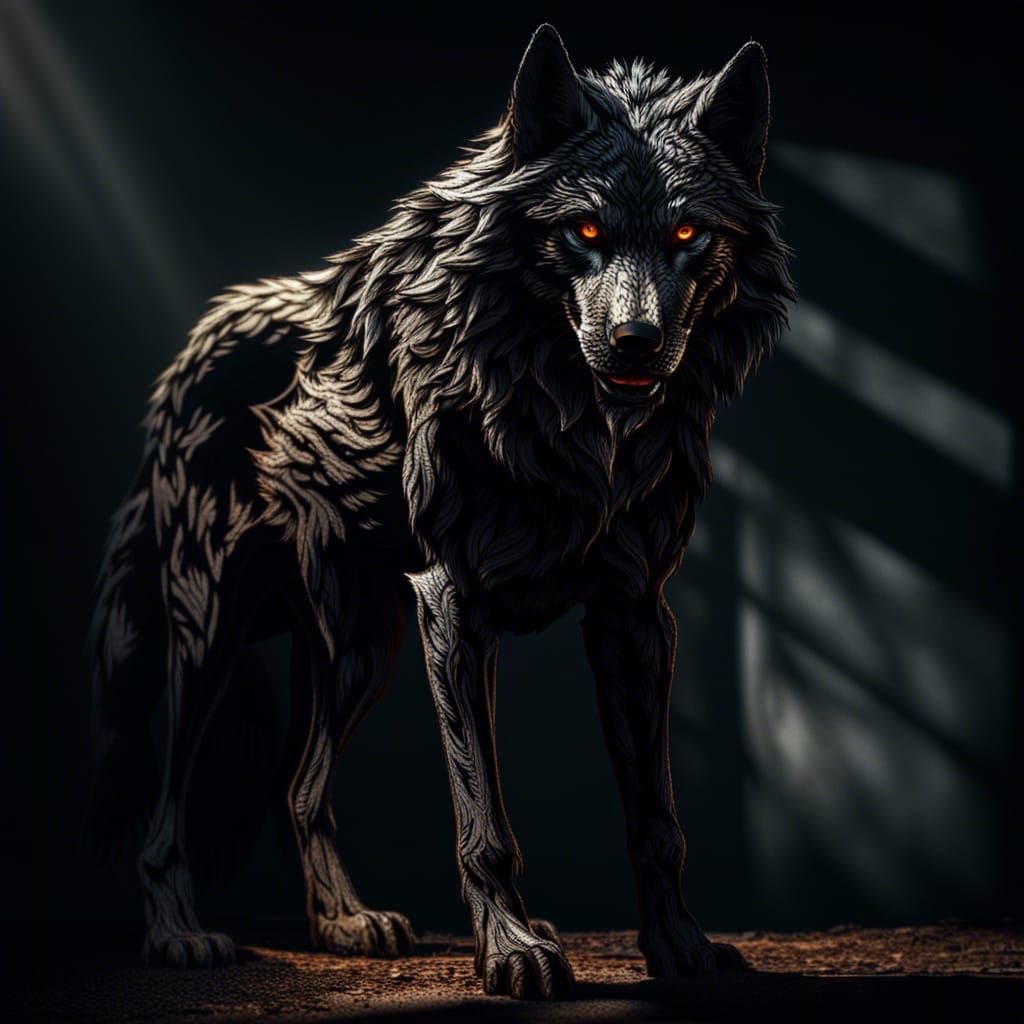Hyperrealistic Shadow Wolf in High Definition