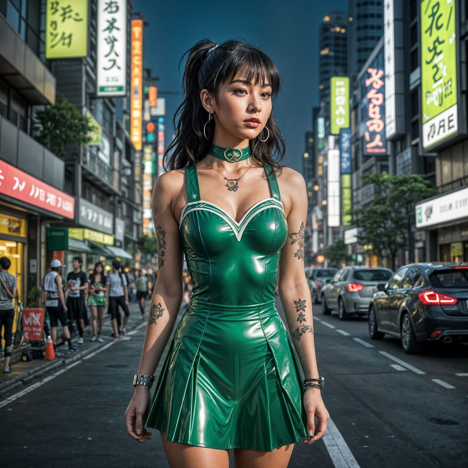Surreal Cyberpunk Goddess in Tokyo Streets