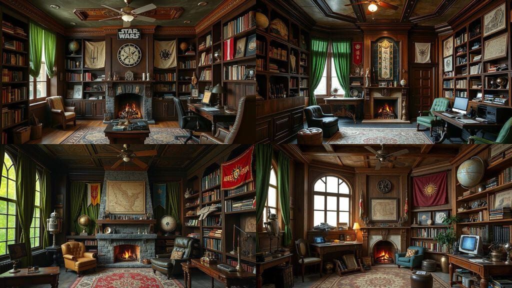 Dark Academia Star Wars Lodge with Steampunk Droid