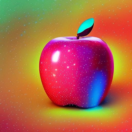 Holographic Cosmic Apple Astral Illustration