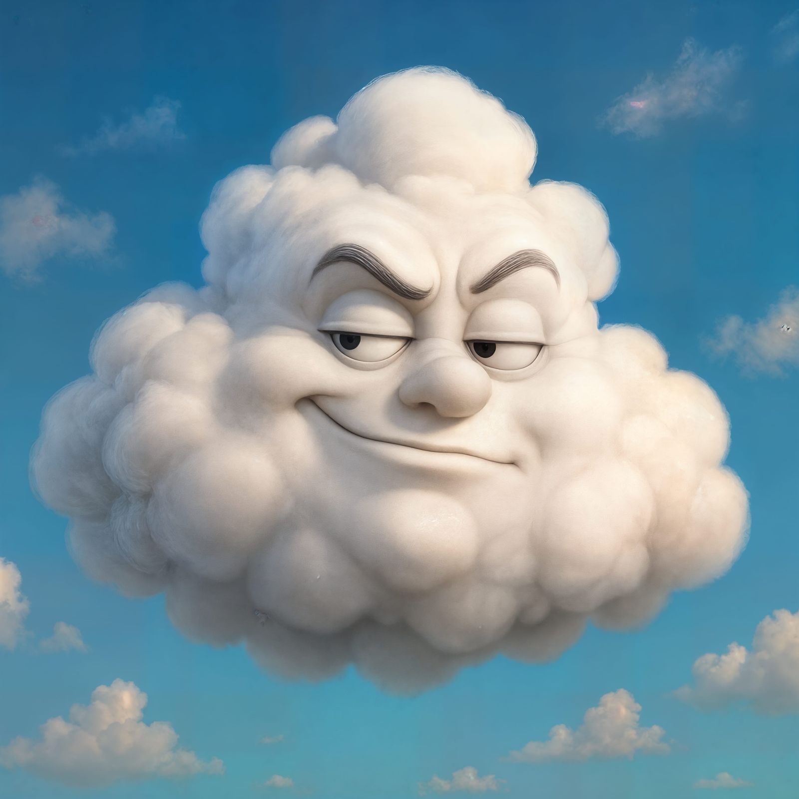 CGI Cartoon of a Proud Cloud in the Sky
