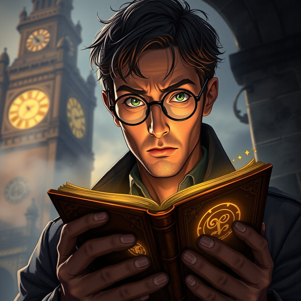 Historian with Ancient Journal in Studio Trigger Style