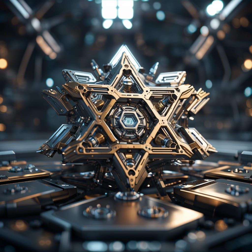 Futuristic Star of David in Sci-Fi Style