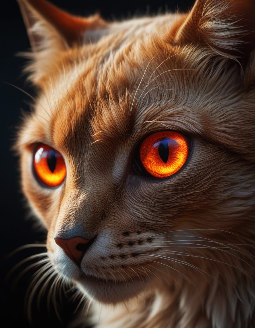 Macro Red Eyes Radiating Enigmatic Energy