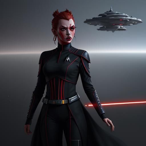 Female Darth Maul in Starfleet Uniform: Detailed Matte Paint...