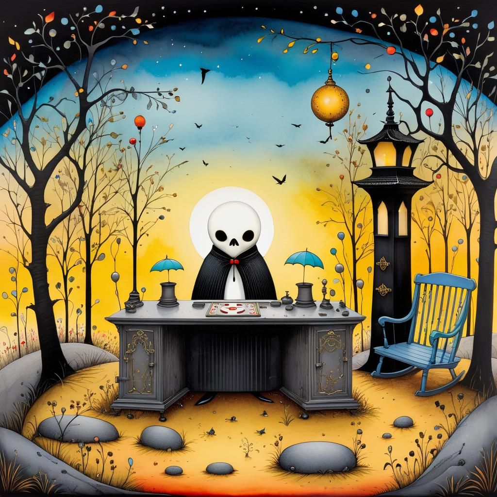 Ironic Meaning of Life in Gris Grimly Style