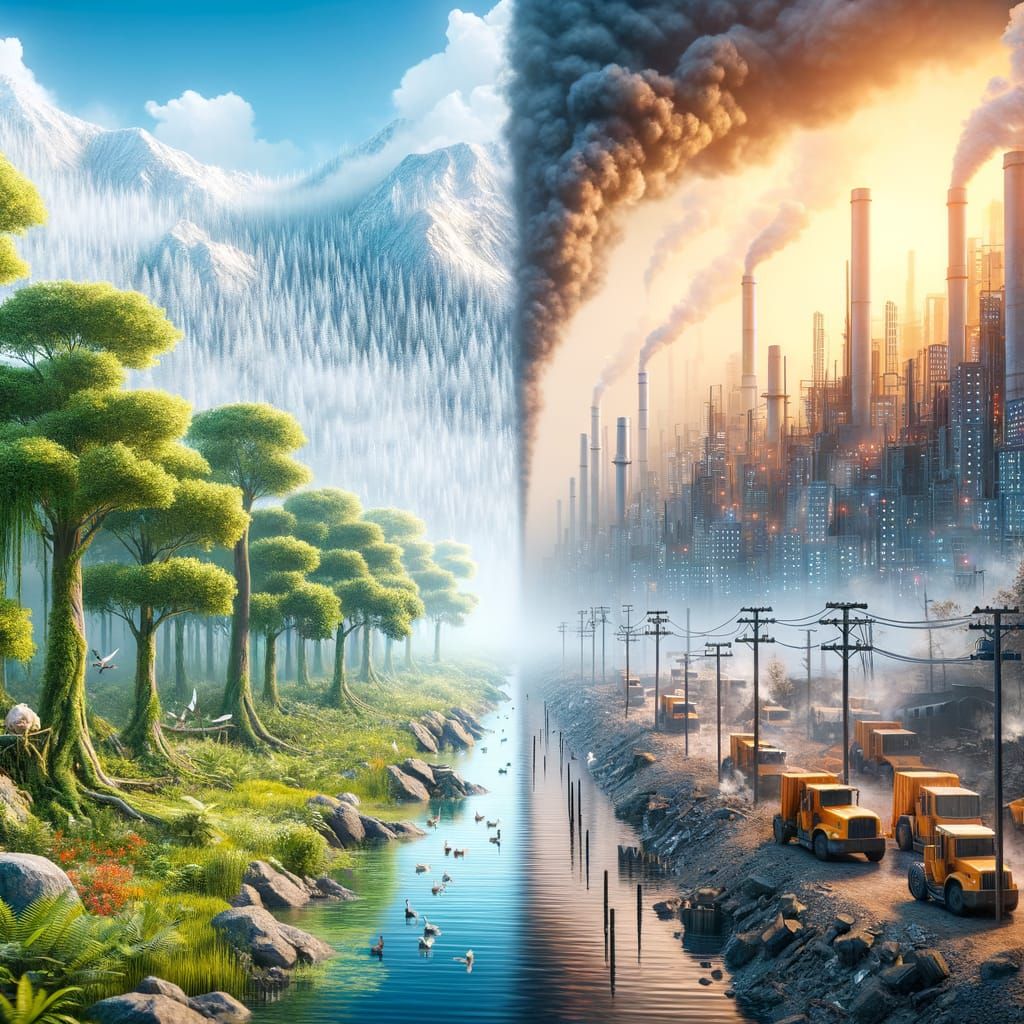 Clean vs Polluted Urban Environment in 3D