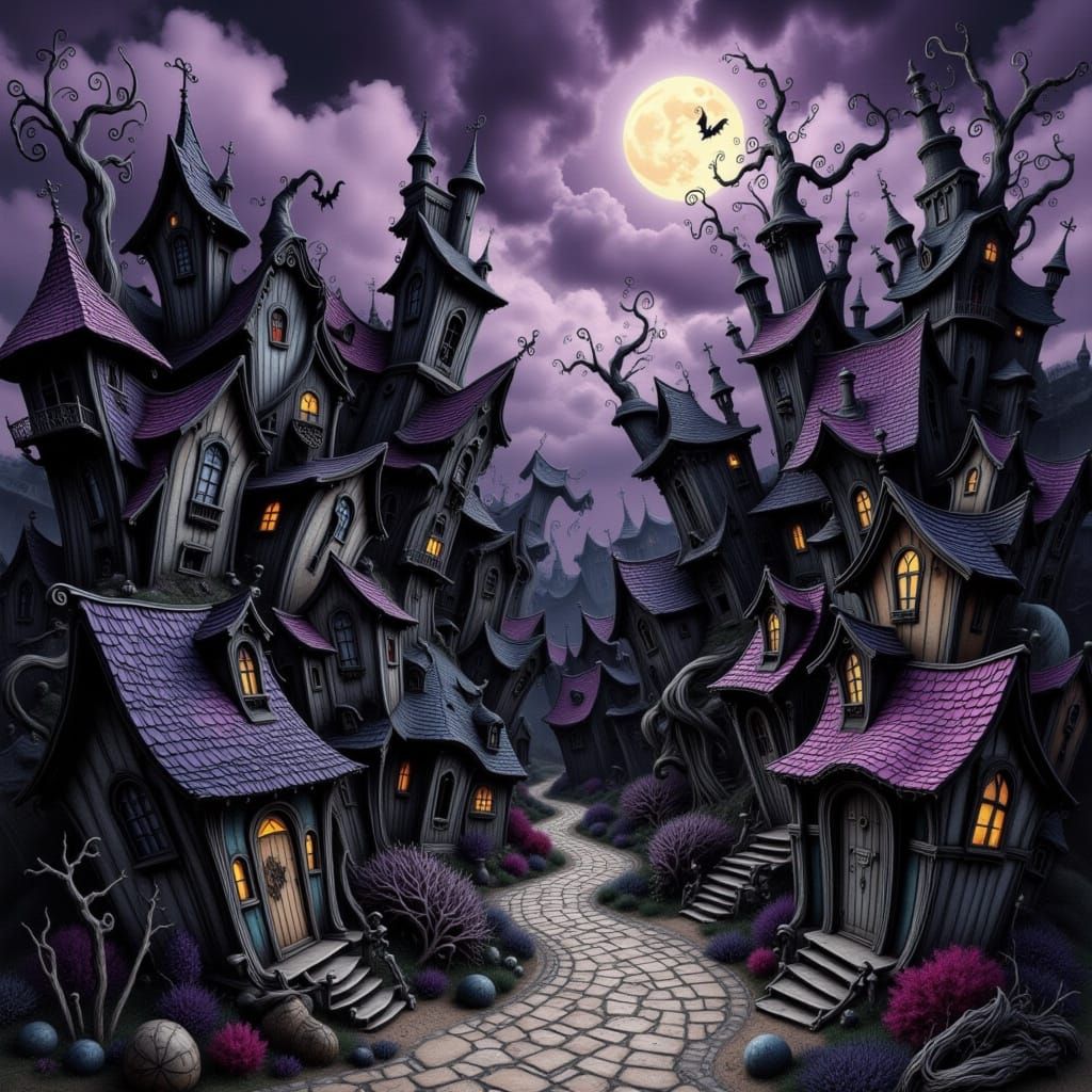Whimsical Gothic Nightmare Before Christmas Village