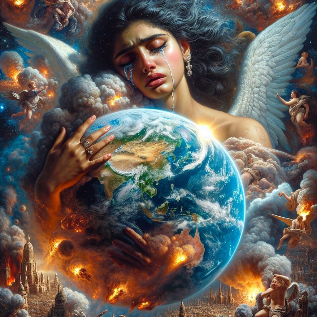 Angel of Earth in 17th Century Chiaroscuro Style