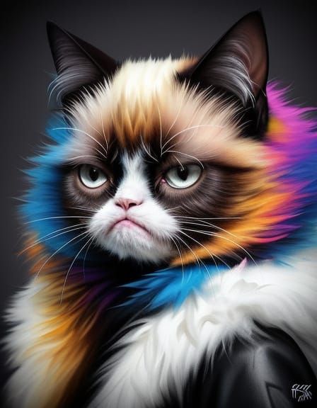 Grumpy Cat Avant Garde Fashion Model