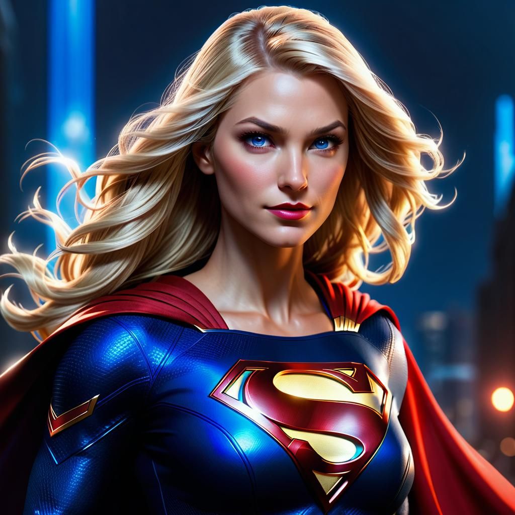 Supergirl Portrait in Detailed Matte Painting Style