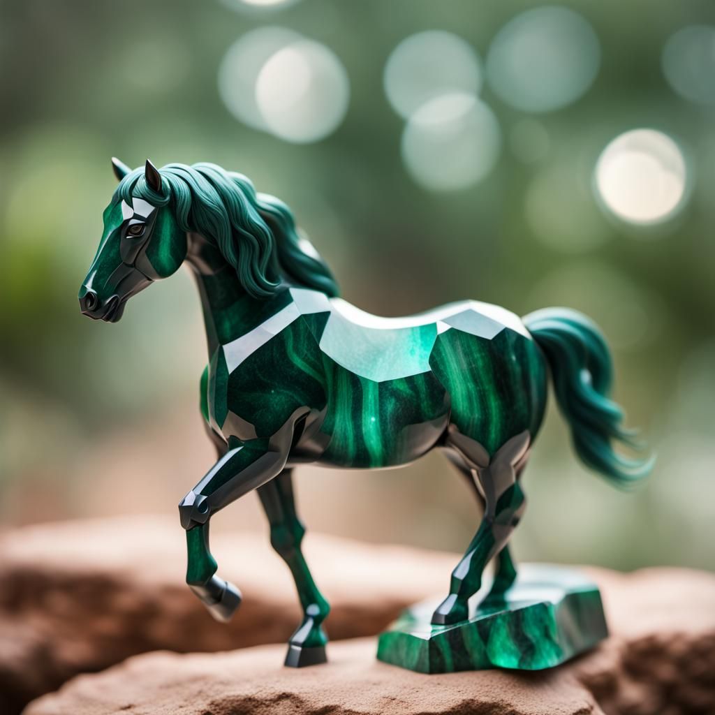Malachite Crystal Horse in Professional Photography