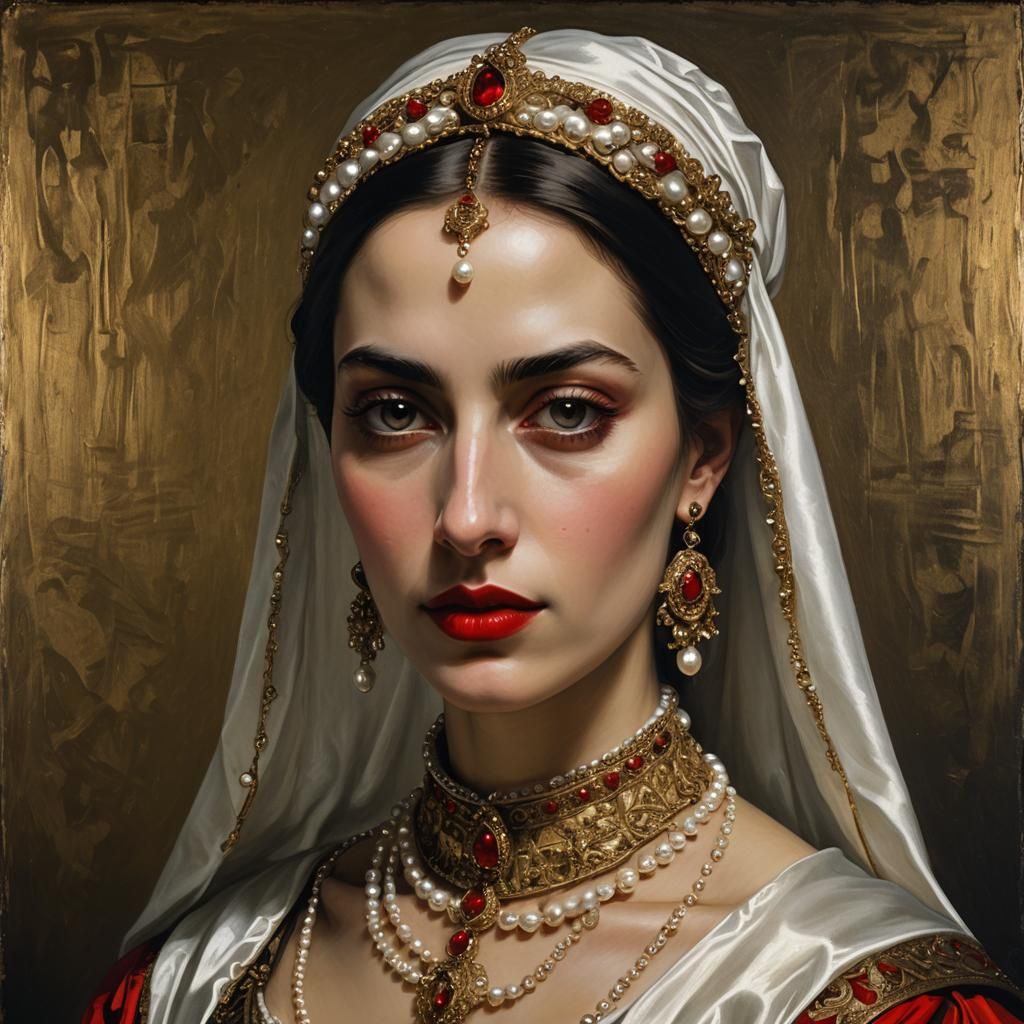 Renaissance Countess Portrait with Chiaroscuro Lighting