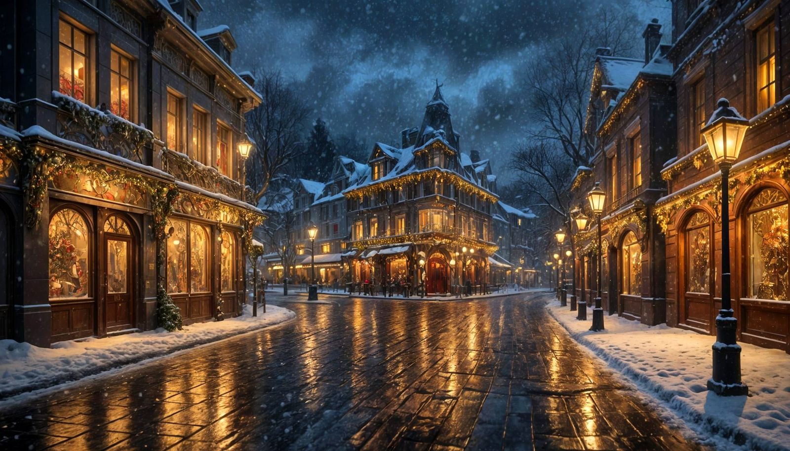 Winter Wonderland in Art Nouveau Style