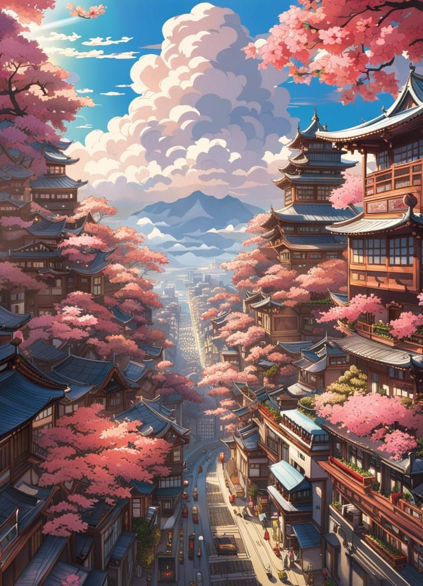 Fanciful High Rise Japanese City