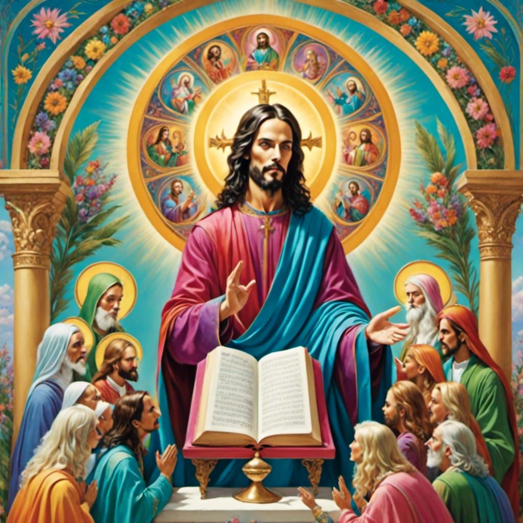 Jesus Christ Giving Sermon in Brooding Style