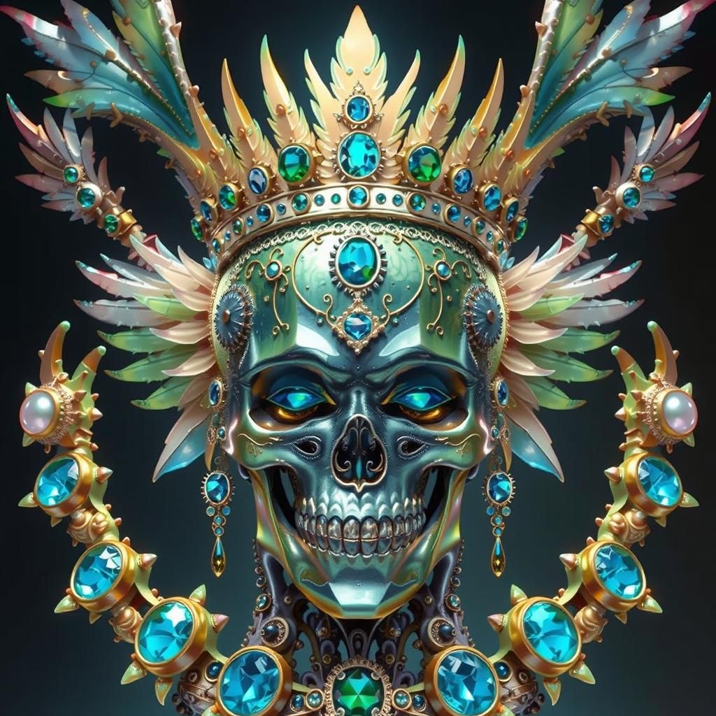 Gemstone Sculpture with Melting Wax, Surreal Art