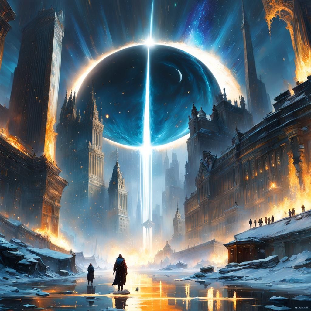 Hyperdetailed Solar Eclipse Digital Painting