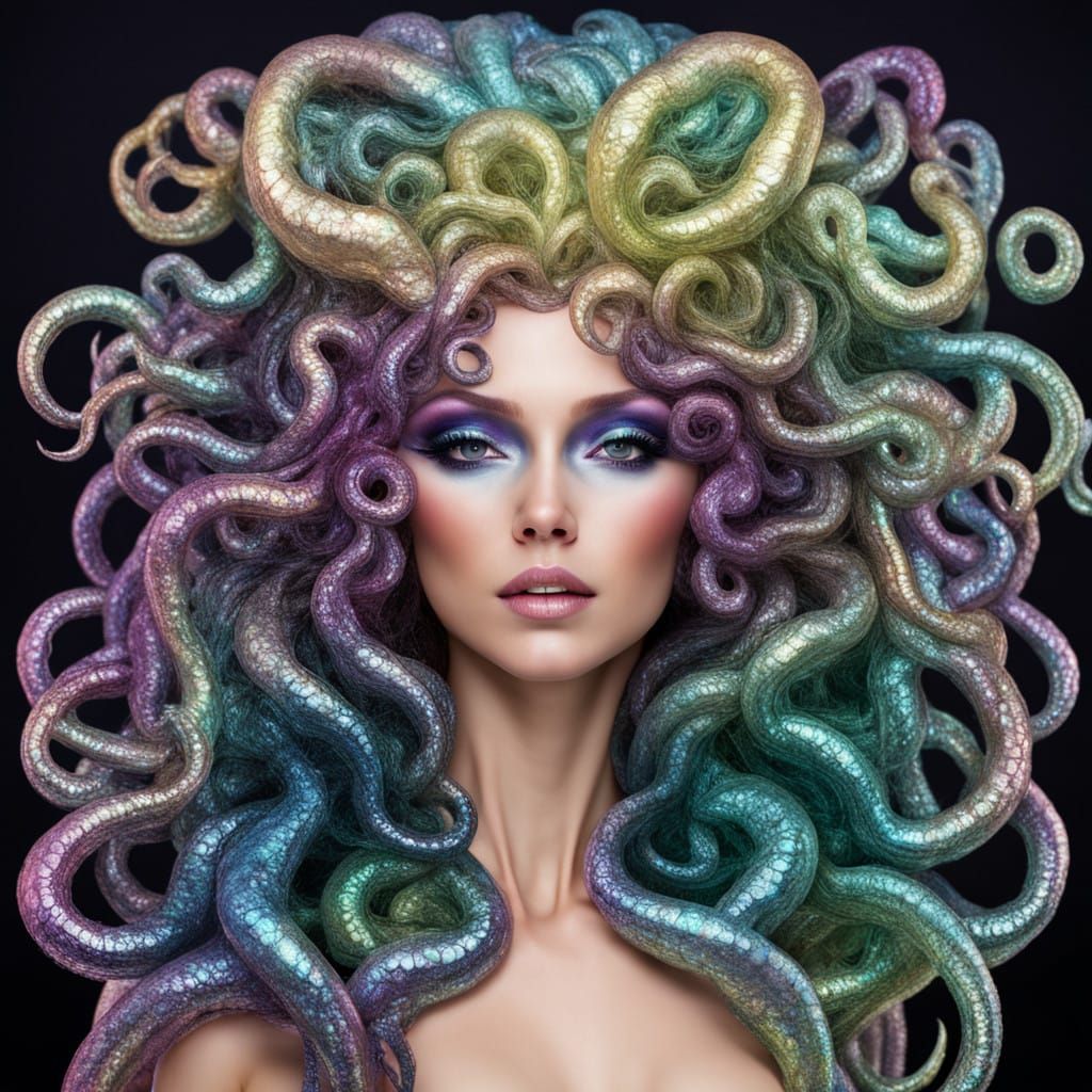 Glowing Iridescent Medusa