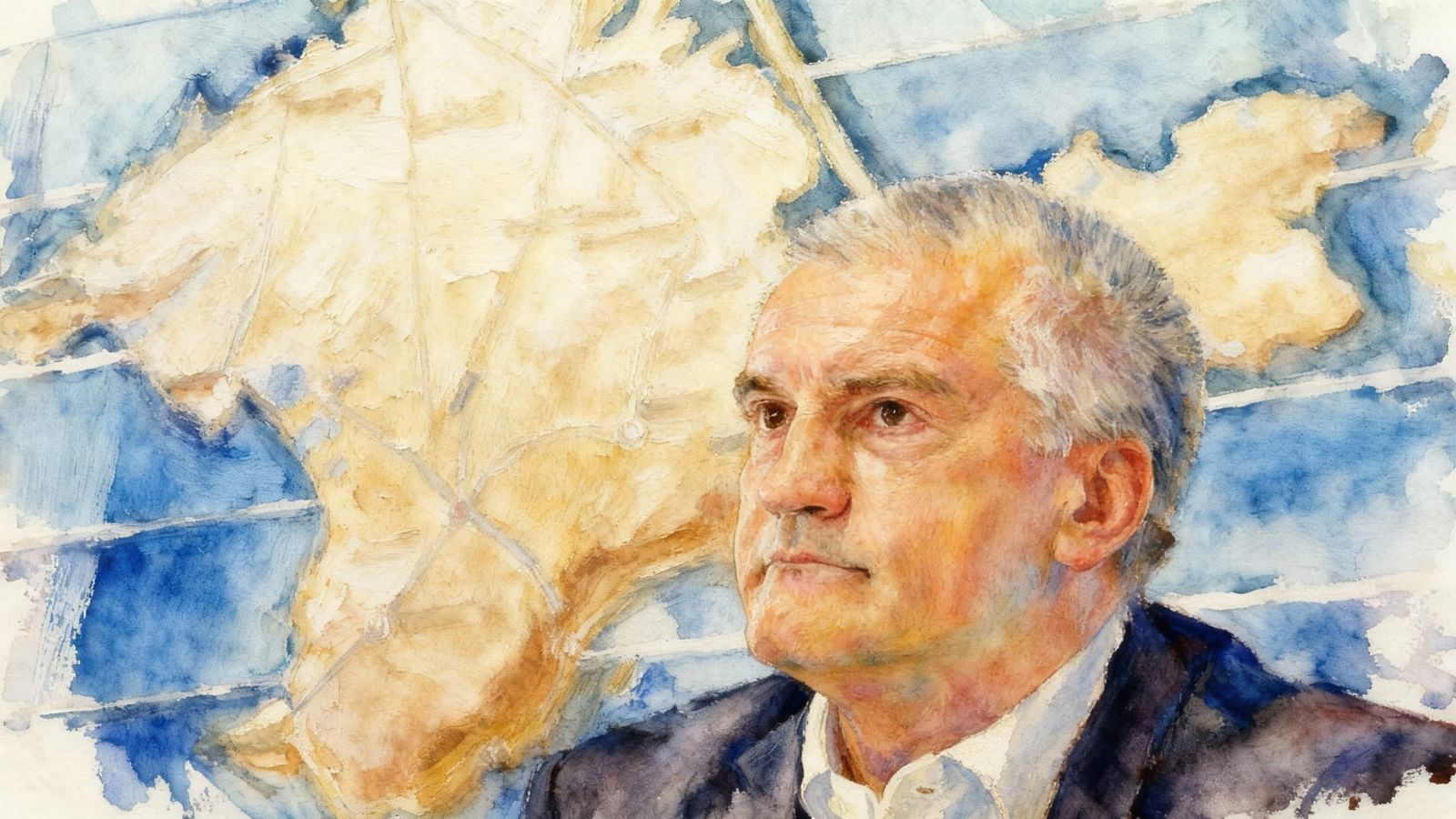 Textured Gouache Watercolor Landscape in Impressionist Style