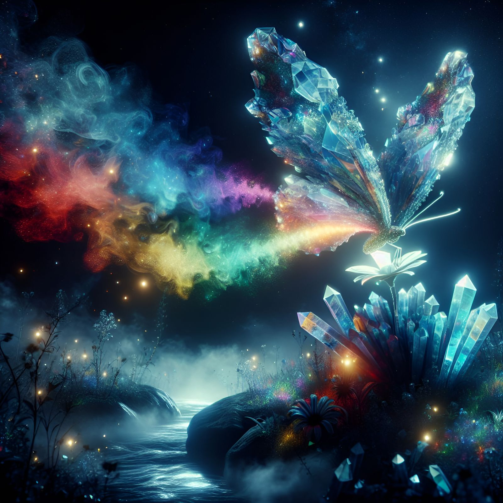 Crystal Butterfly in Starlight, Spectral Smoke