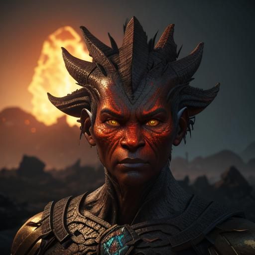 Ember Waste Creature Close-Up: 3D Game Cinematic