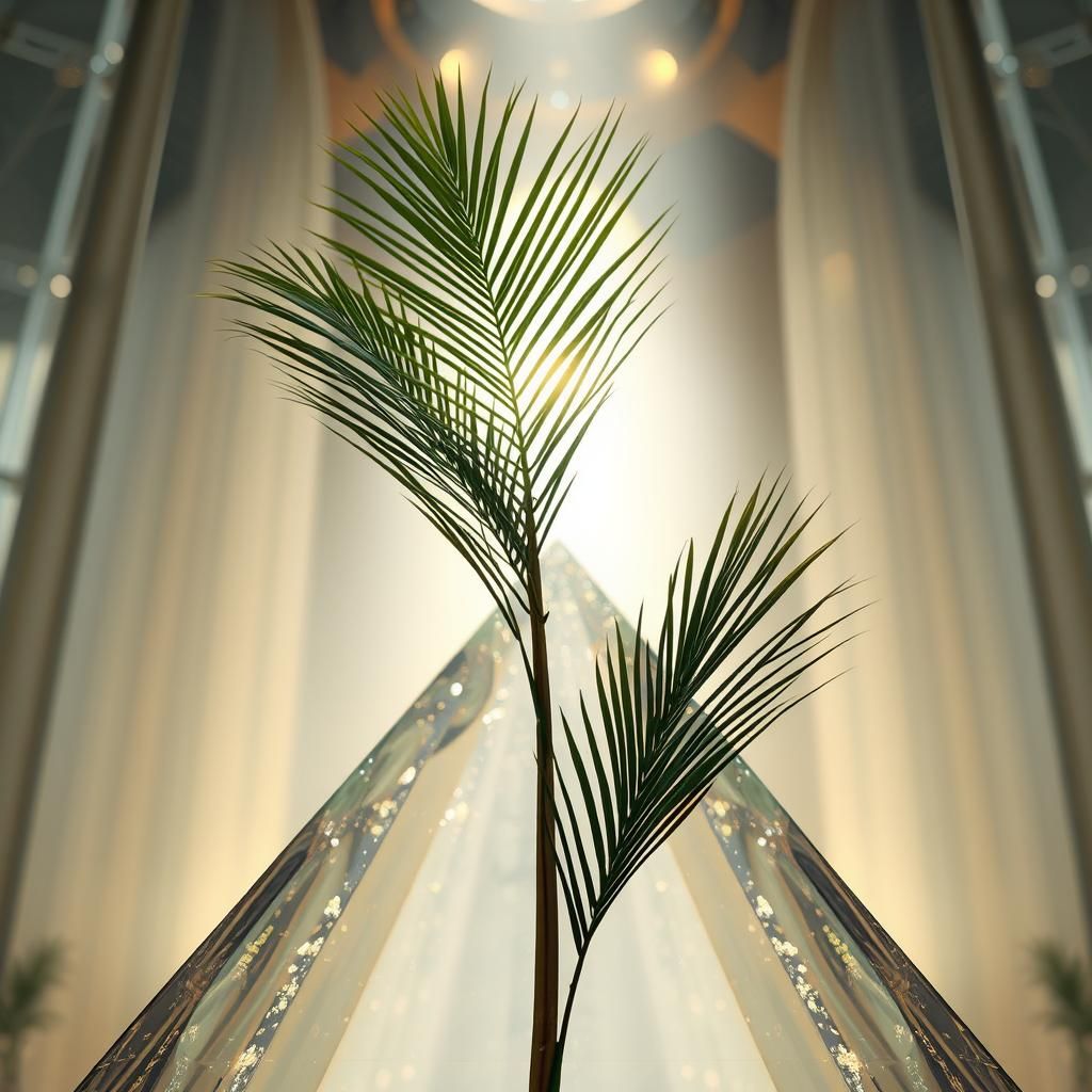 Palm Branch Inside Crystal Pyramid: Fine Art Photography