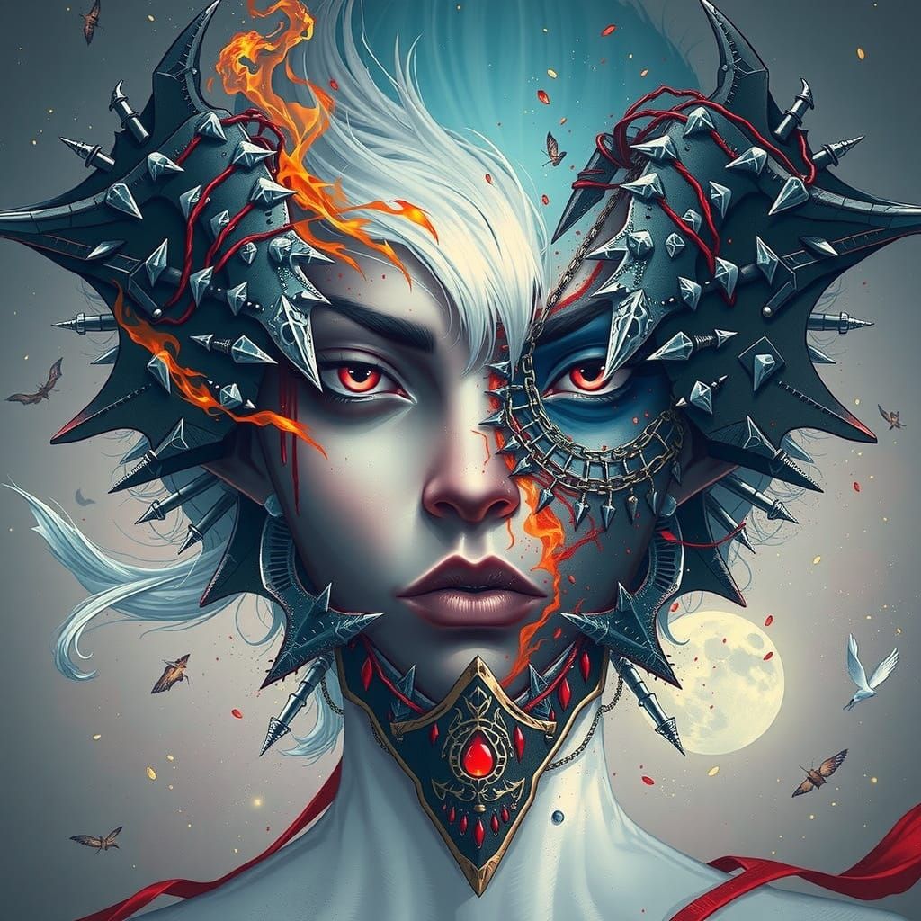 Drow Character with Red Eyes in Dark Fantasy Art