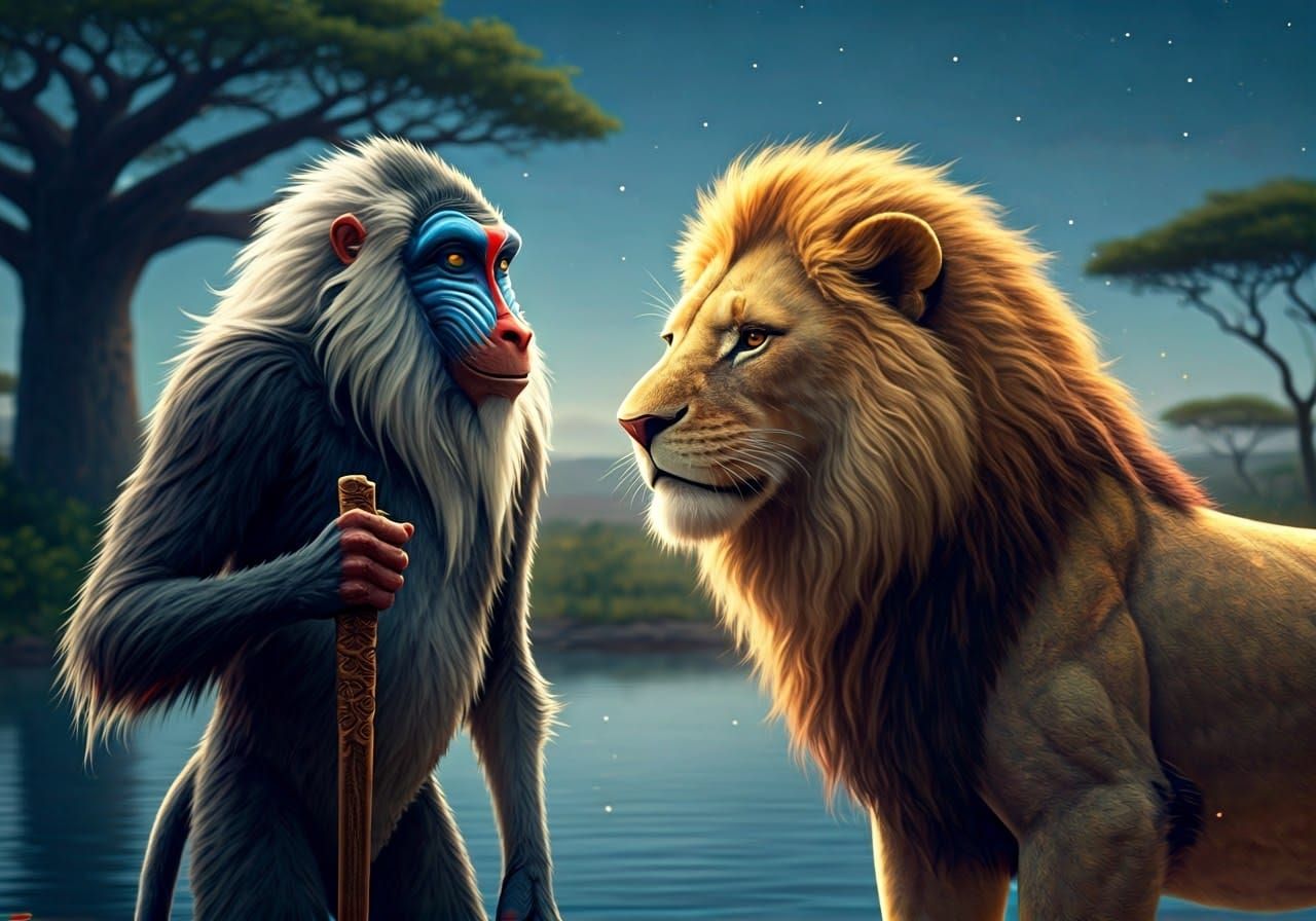 Lion King: Rafiki Shares His Wisdom with Simba