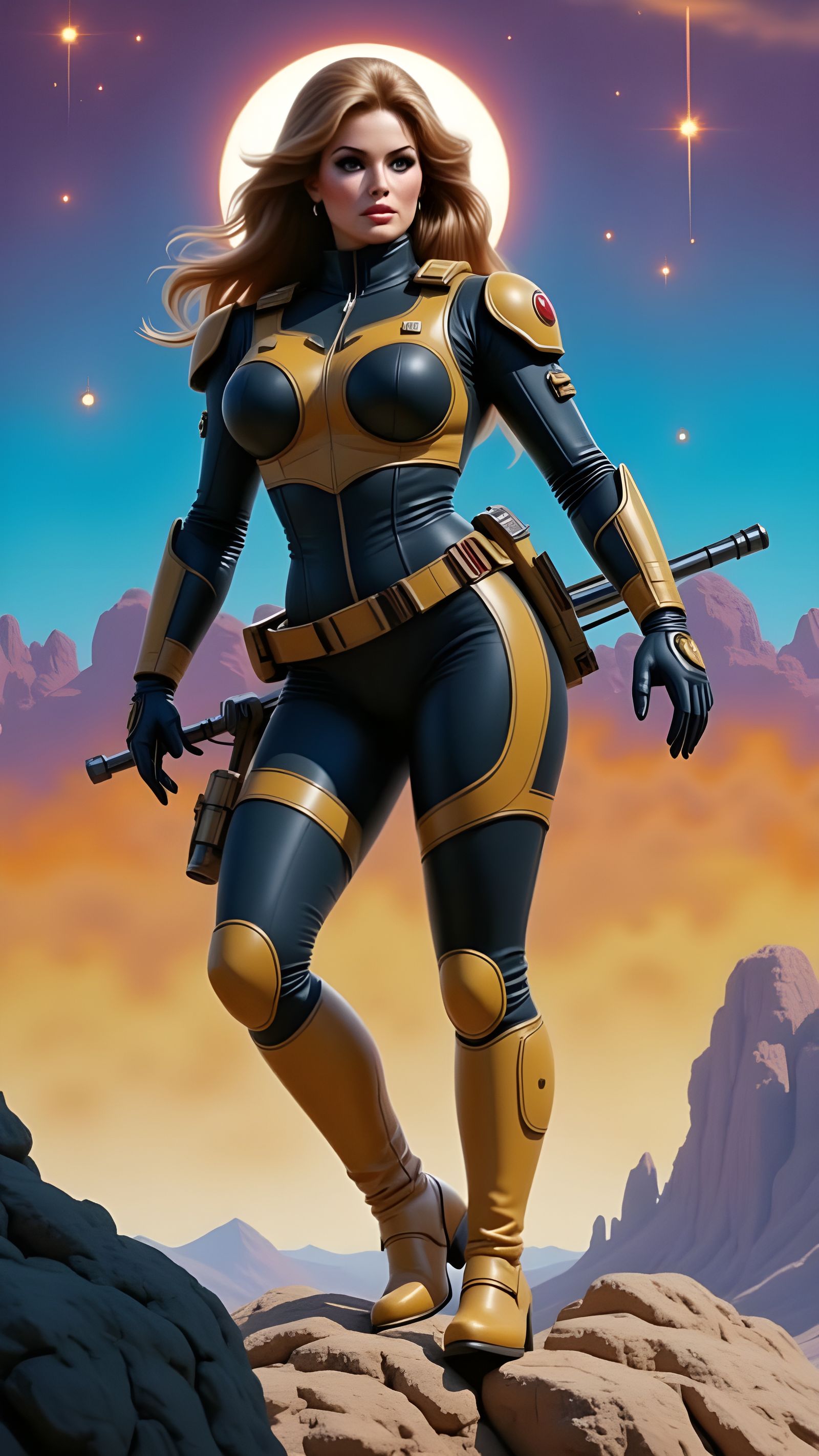 Space Soldier on Alien Planet: Abstract Expressionist Oil Pa...