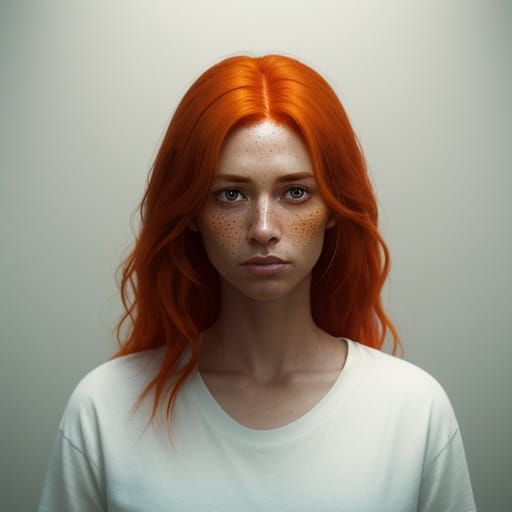 Portrait of a Freckled Woman in Cinematic Style
