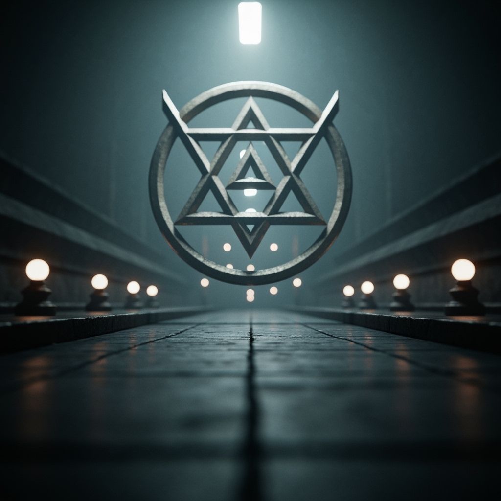 Mystical Yin Yang Symbol in Enchanted Forest