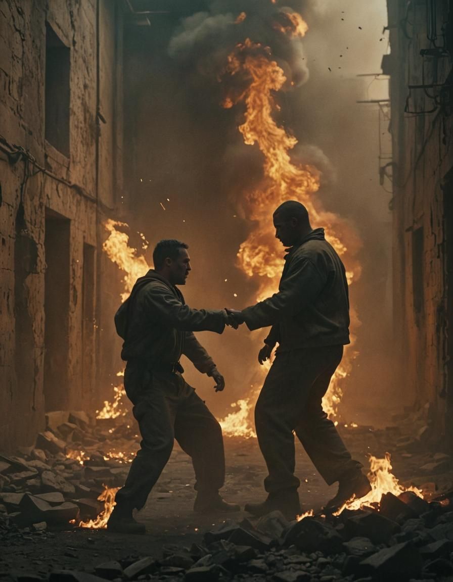 Intense Prison Fight in Cinematic Style