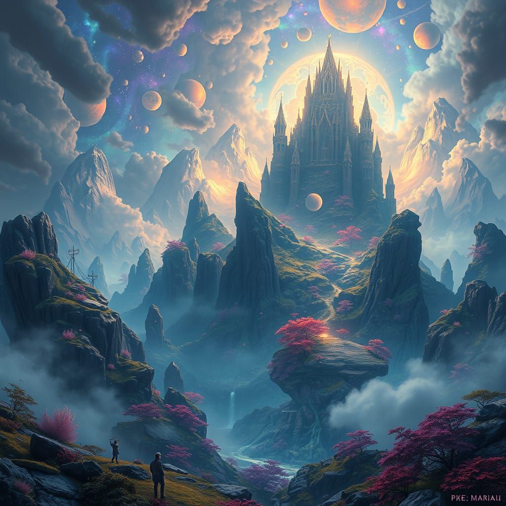 Ethereal Fantasy Realm in Dreamlike Hyper-Detailed Style