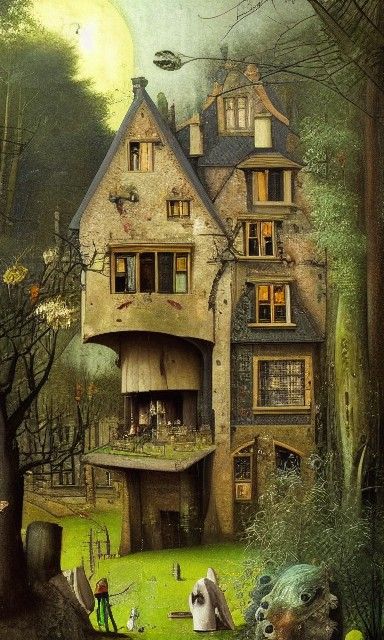 Enchanting Stone House in Surrealist Style