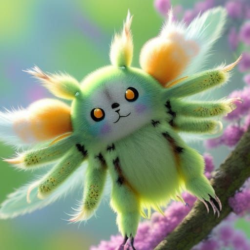 Fluffy Alien Soaring Through Alien Flora