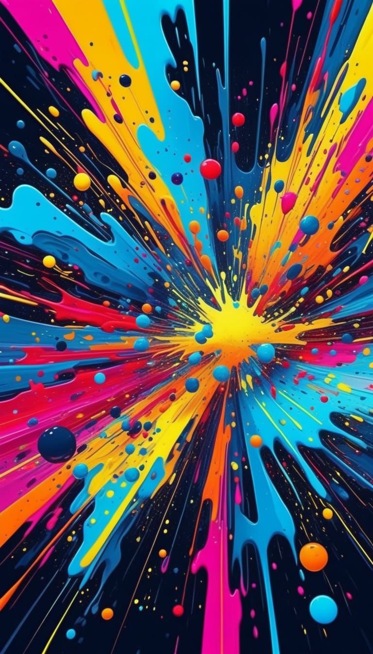 Vibrant Expressionist Abstract in Digital Painting Style