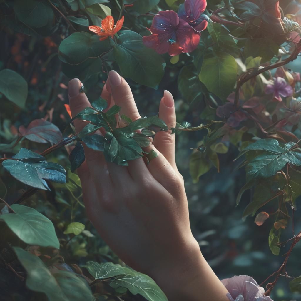 Glowing Leaf in Hand: Fantasy Concept Art