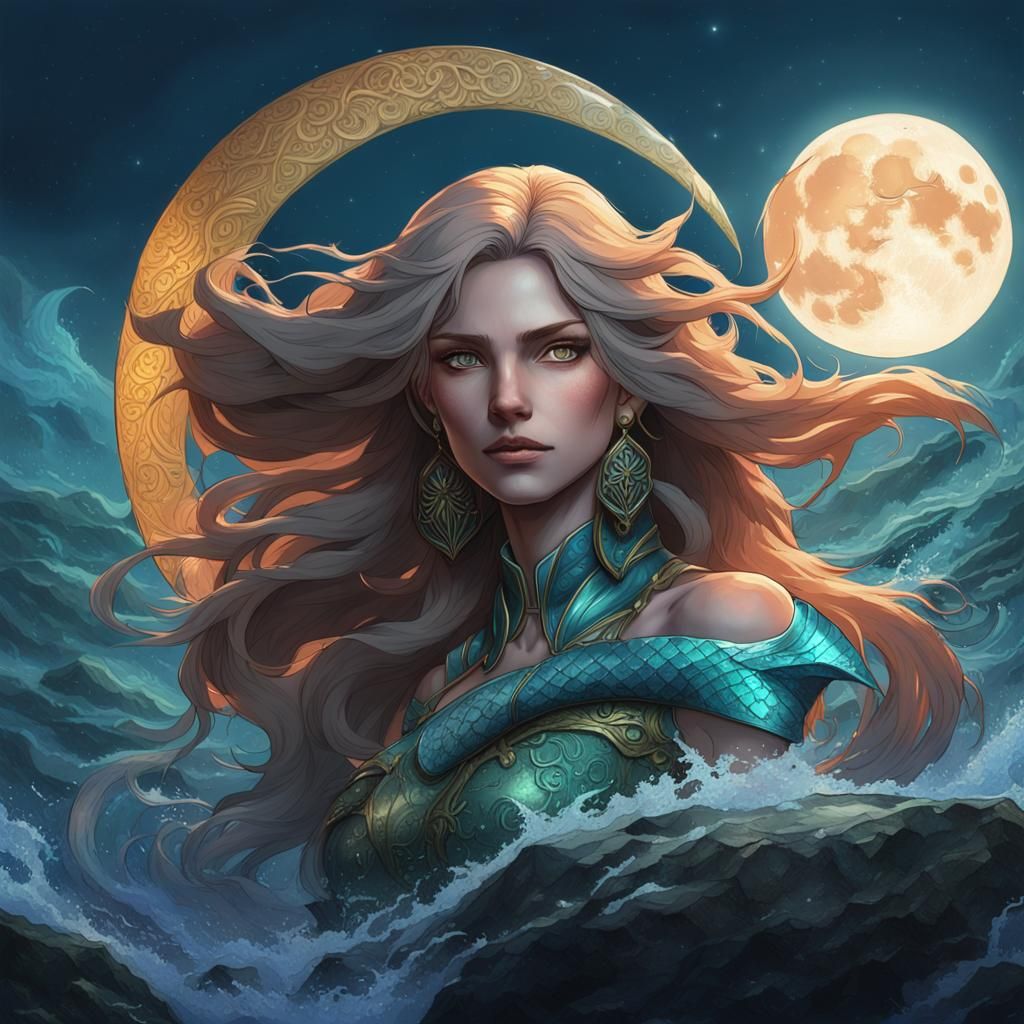 Maria Renard Mermaid Portrait in Hyperrealistic Style