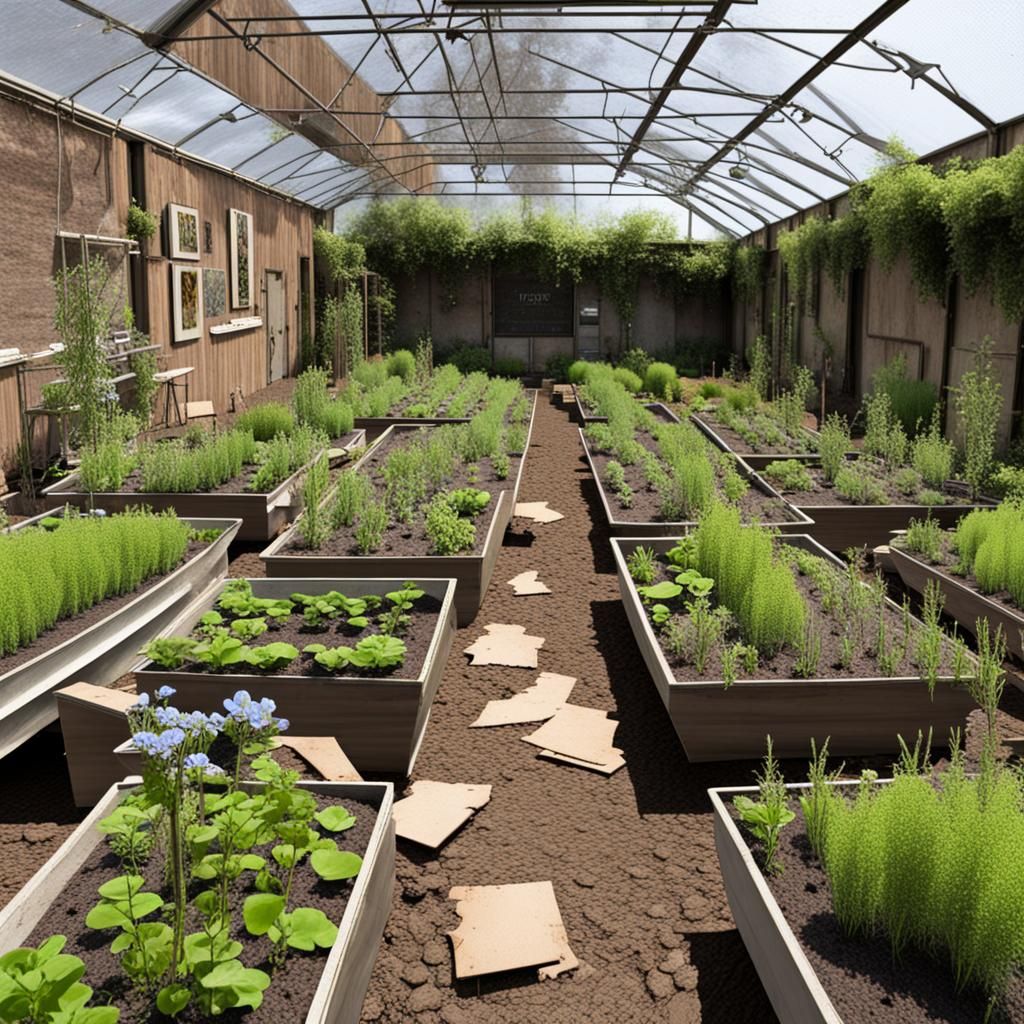 Post-apocalyptic survival garden growing hope with the word ...