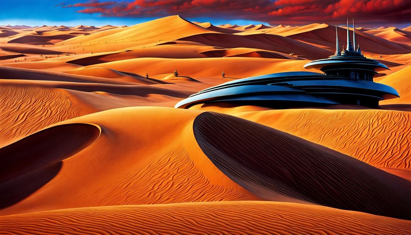 Vibrant Sci-Fi Scene from Dune