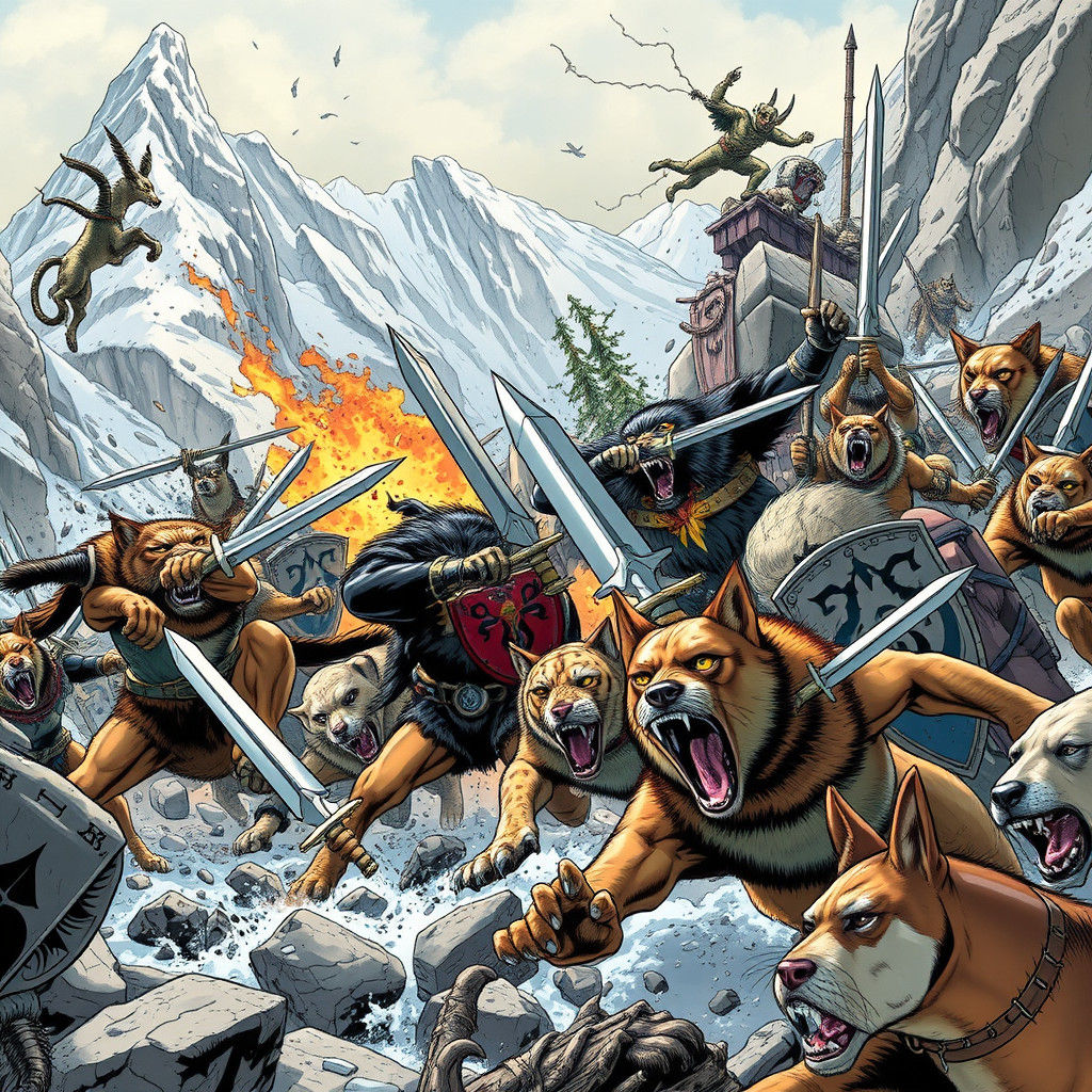 Epic Battle Between Cats and Dogs