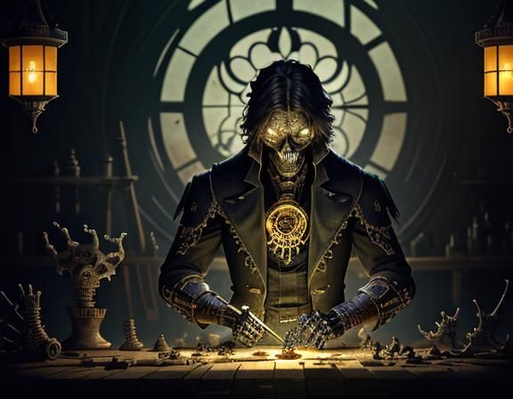 Furry Skeleton Bone Repair in Dark Fantasy Style