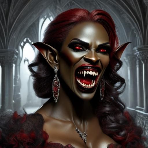 Ebony Vampire Ready to Bite
