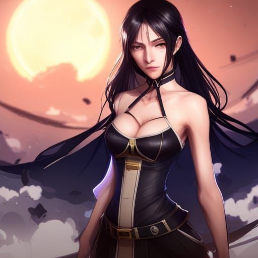 Lightning Goddess Portrait with Black Butterfly